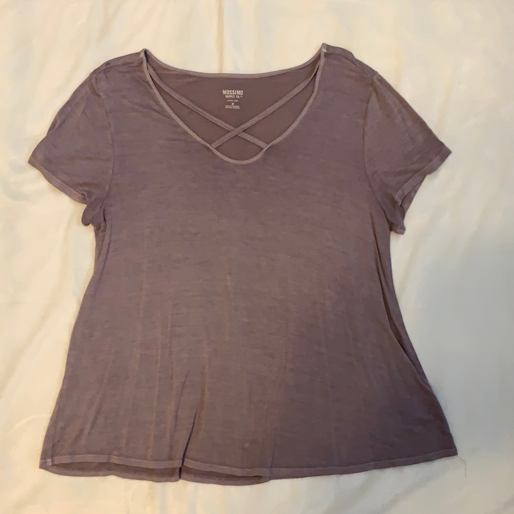 purple, criss-cross neck, Mossimo shirt | size: M